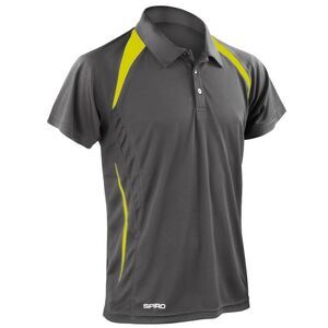 Spiro Mens Team Spirit Polo Shirt / Gray/Lime